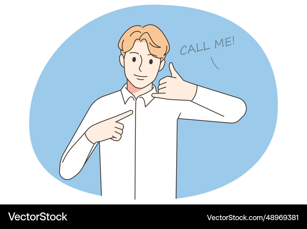 Man Showing 'Call Me' Gesture vector image