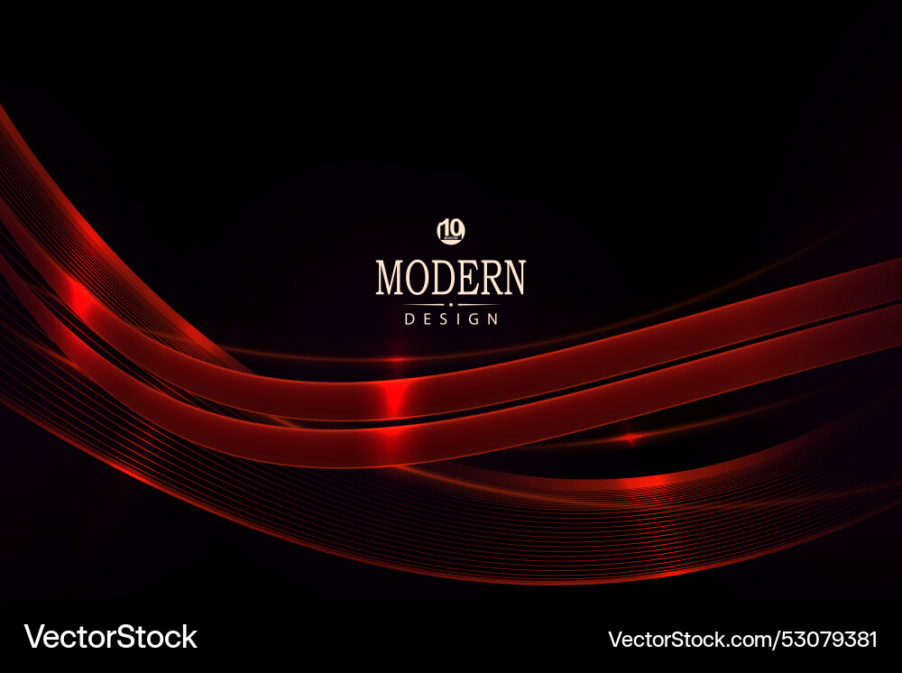 Textured background with abstract wavy arcs in red vector image