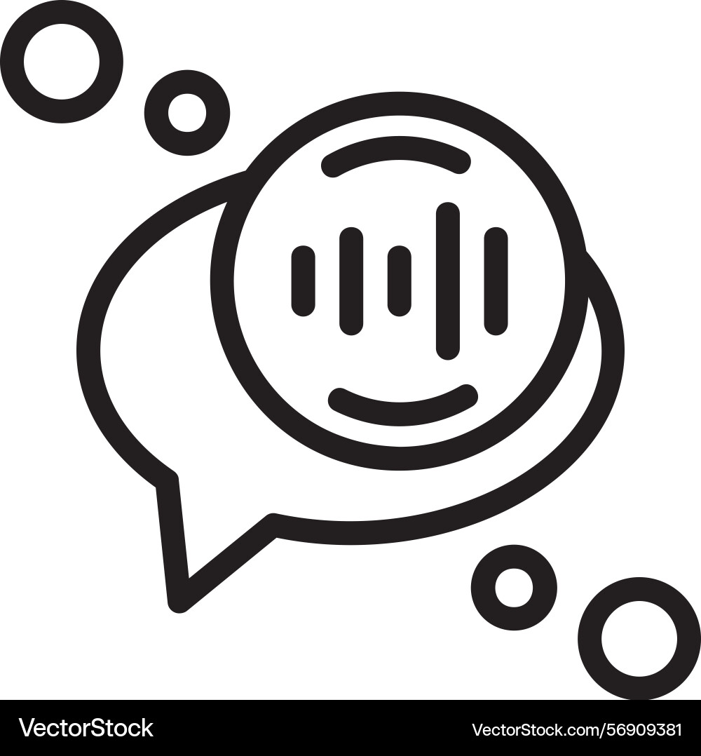 Voice recognition linear style icon design vector image