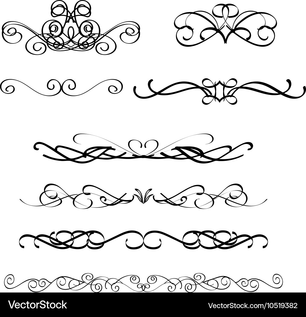 Calligraphic borders frames vector image