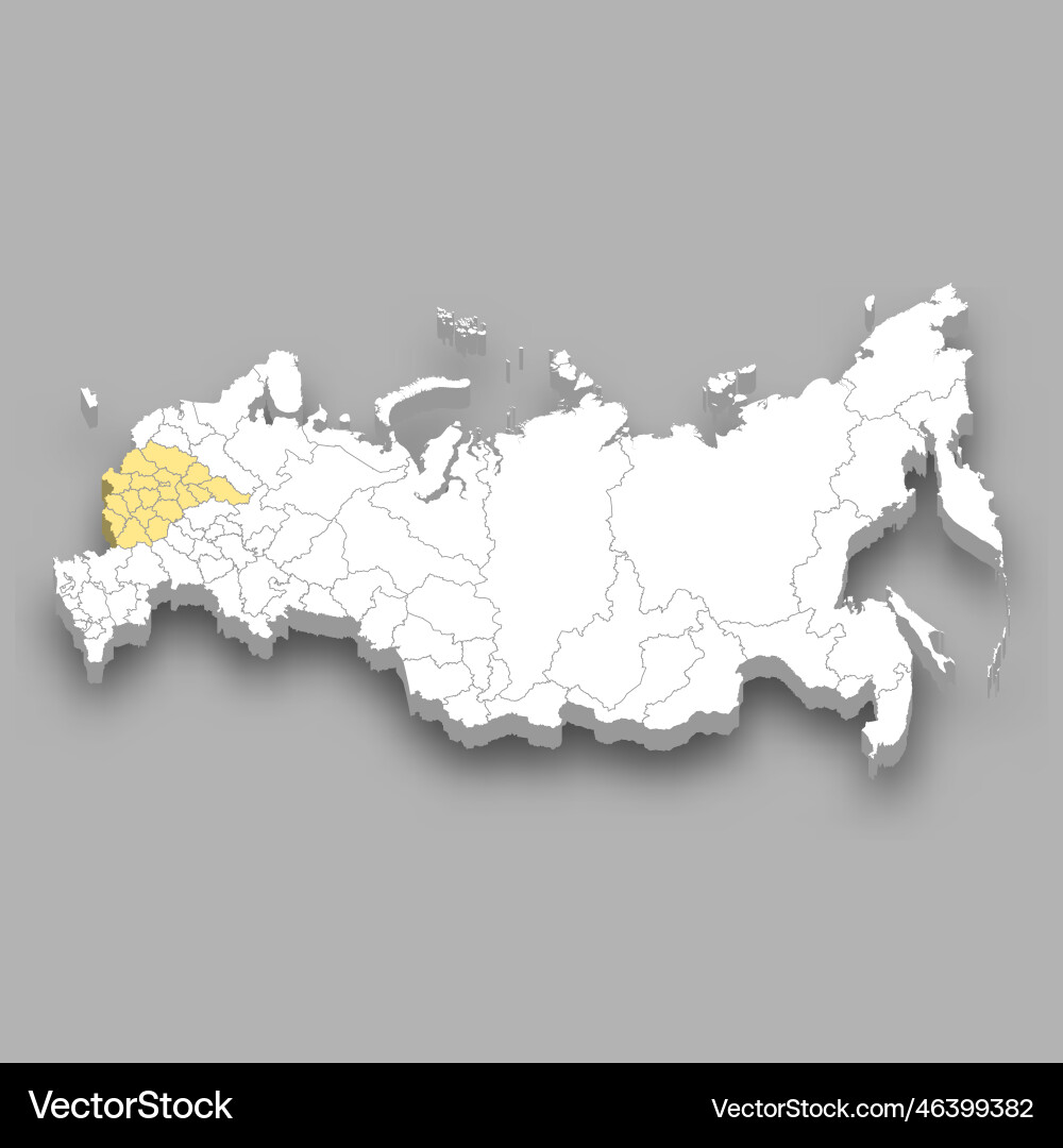 Central region location within russia map Central region location within russia map vector image