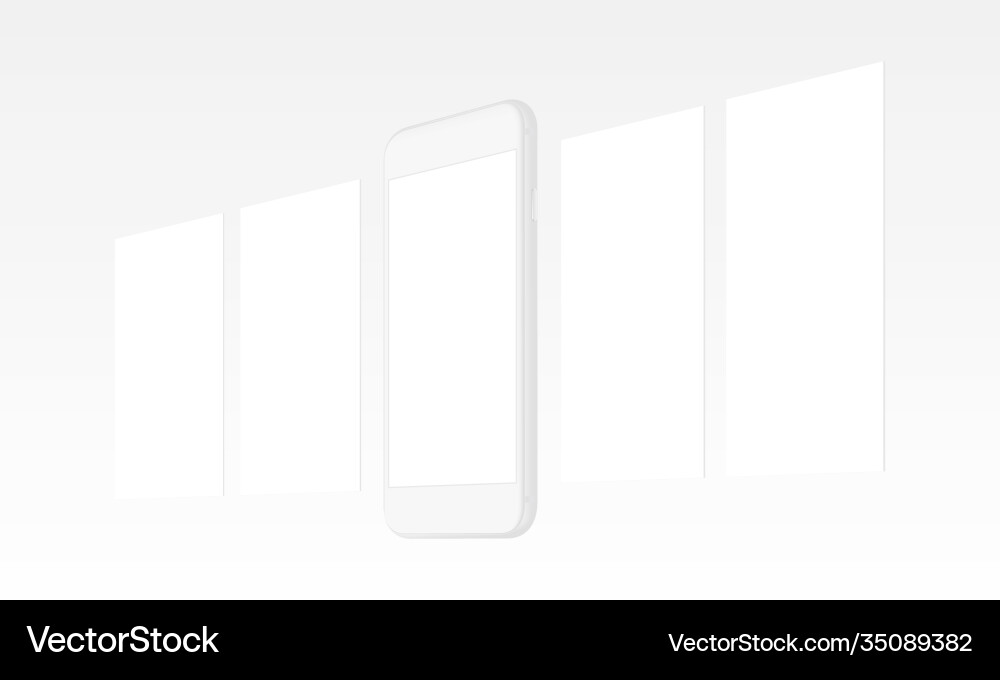 Clay mobile phone with blank wireframing web pages Clay mobile phone with blank wireframing web pages vector image