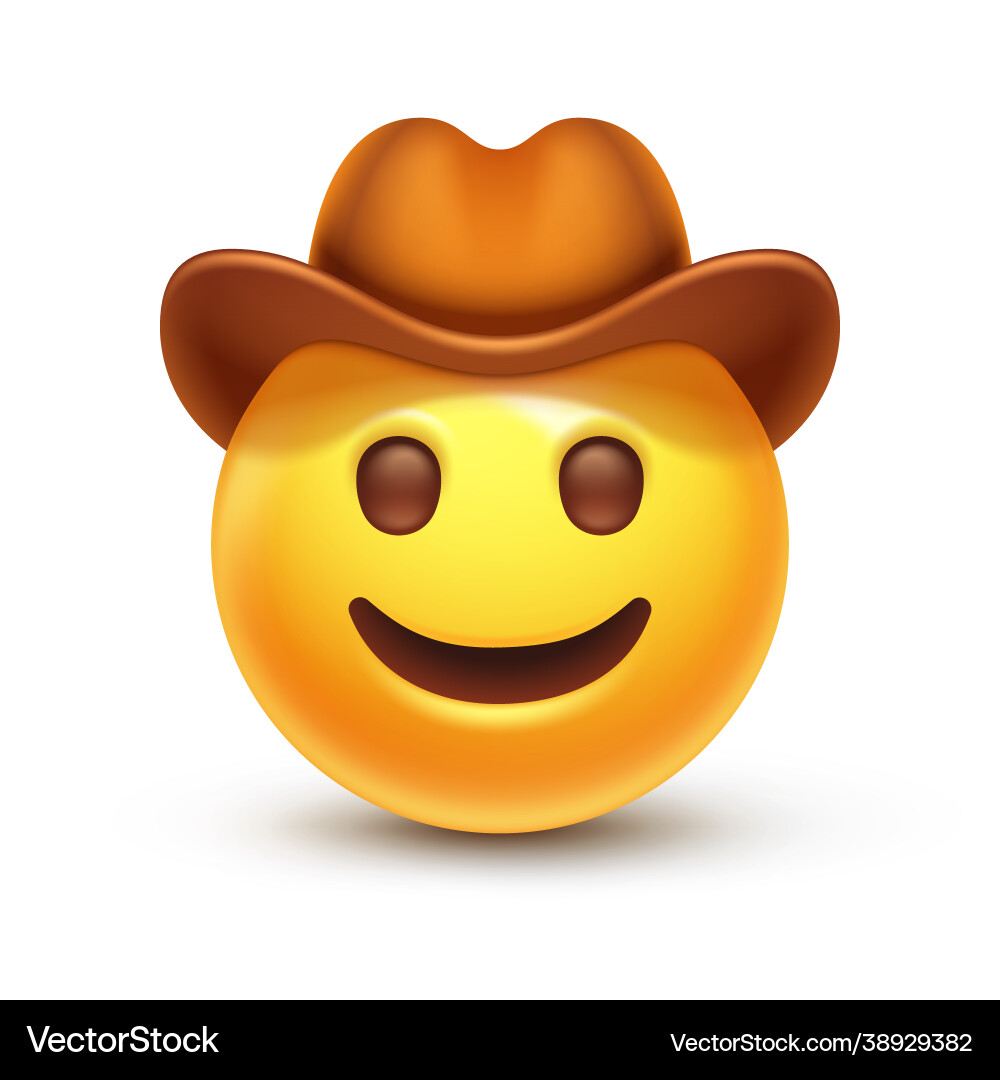Cowboy hat emoji Royalty Free Vector Image VectorStock