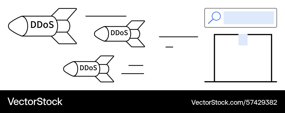 Cyber threat concept with ddos attacks targeting Cyber threat concept with ddos attacks targeting vector image