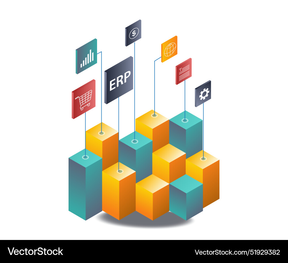 Erp systems in business network development Erp systems in business network development vector image