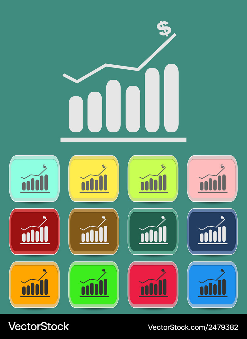 Graph Icon Set - Data Analysis Vector Image