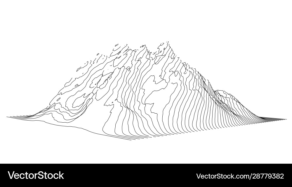Kurve Linien in Form Teil Bergkette Kurve Linien in Form Teil Bergkette vektorbild