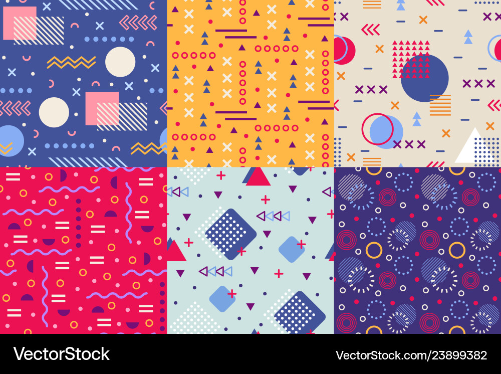 Memphis funky pattern retro 90s abstract shapes vector image