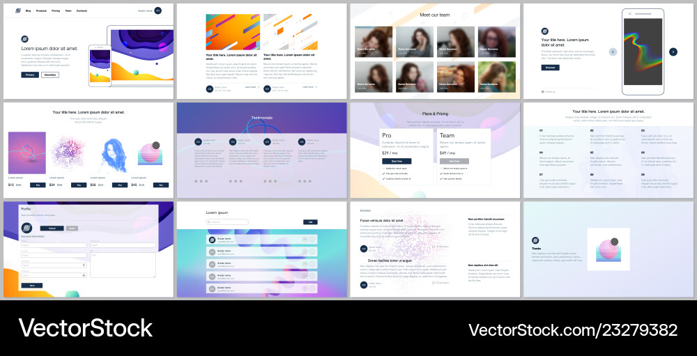Templates for website design minimal Templates for website design minimal vector image