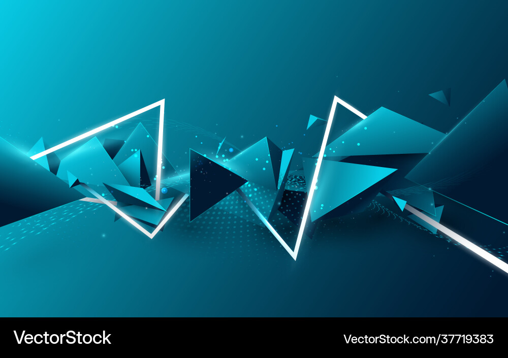 Abstract blue triangle floating diffusion Abstract blue triangle floating diffusion vector image