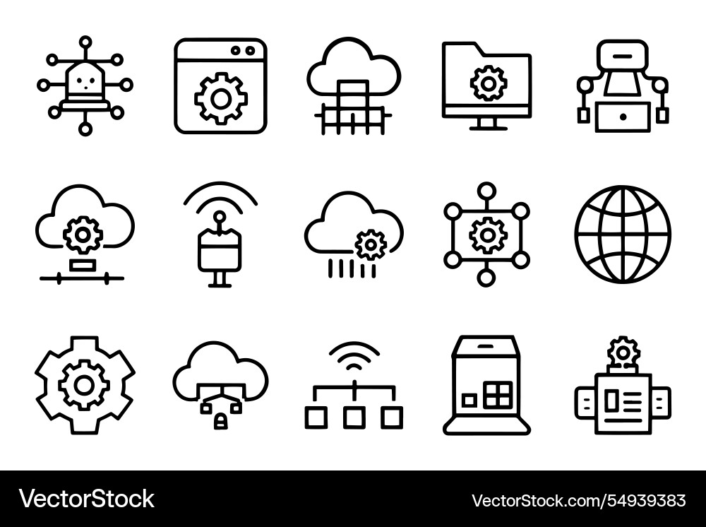 Algorithm smart robotic cloud computing network Algorithm smart robotic cloud computing network vector image