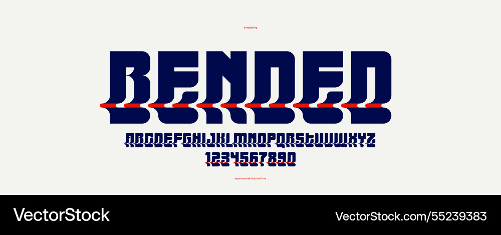 Bended and deformed display font for logos Bended and deformed display font for logos Vector Image