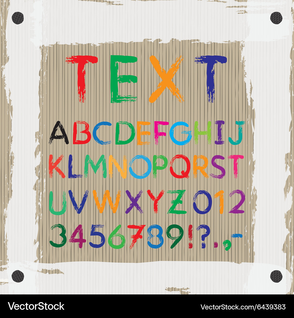 Board for text and images font alphabet Vector Image