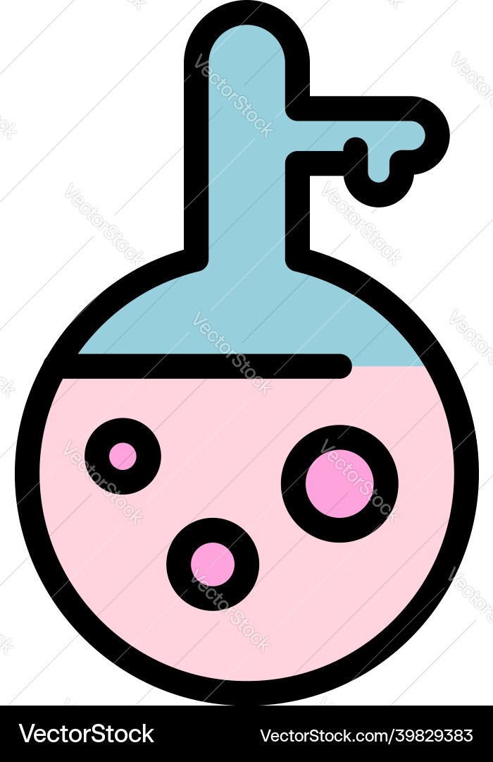 Boiling flask icon color outline Boiling flask icon color outline vector image