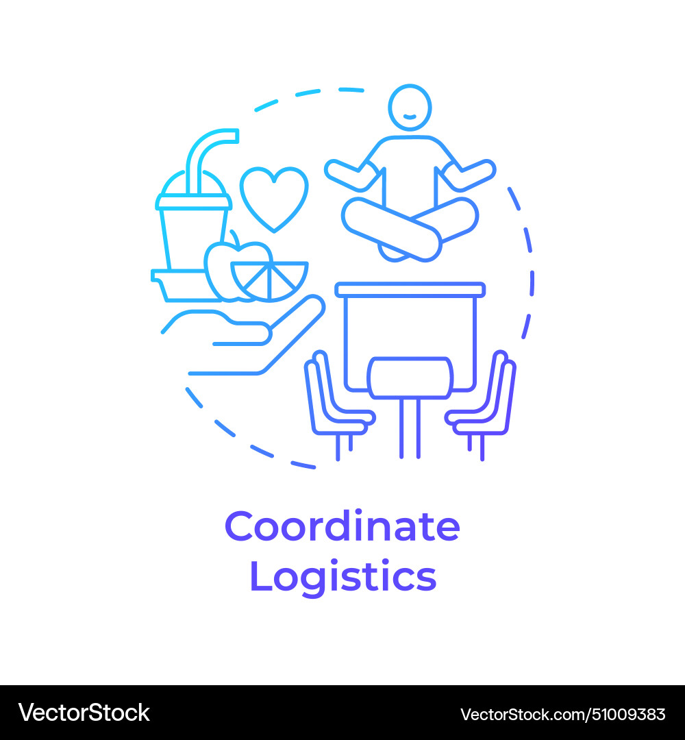 Coordinate logistics blue gradient concept icon Vector Image