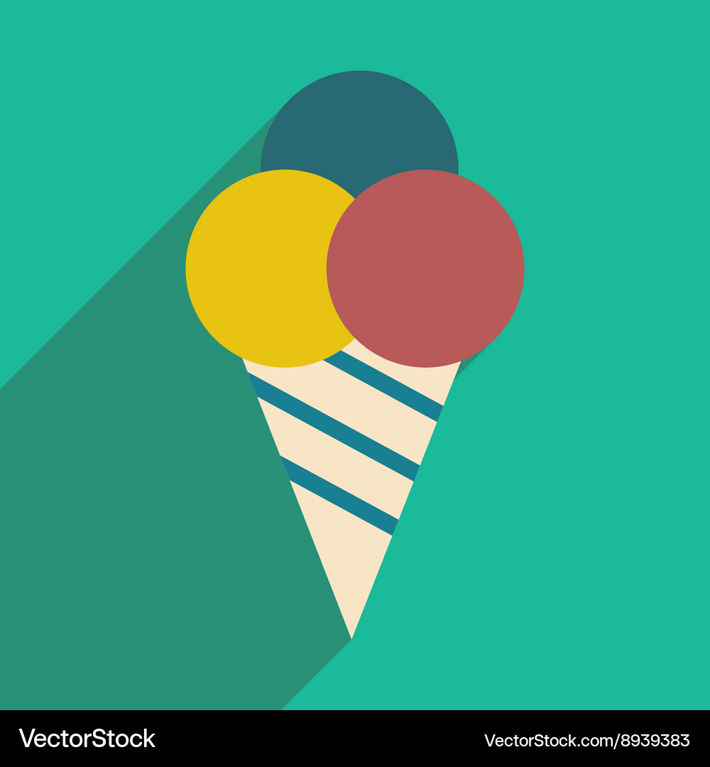 Flat with shadow icon and mobile application ice Vector Image
