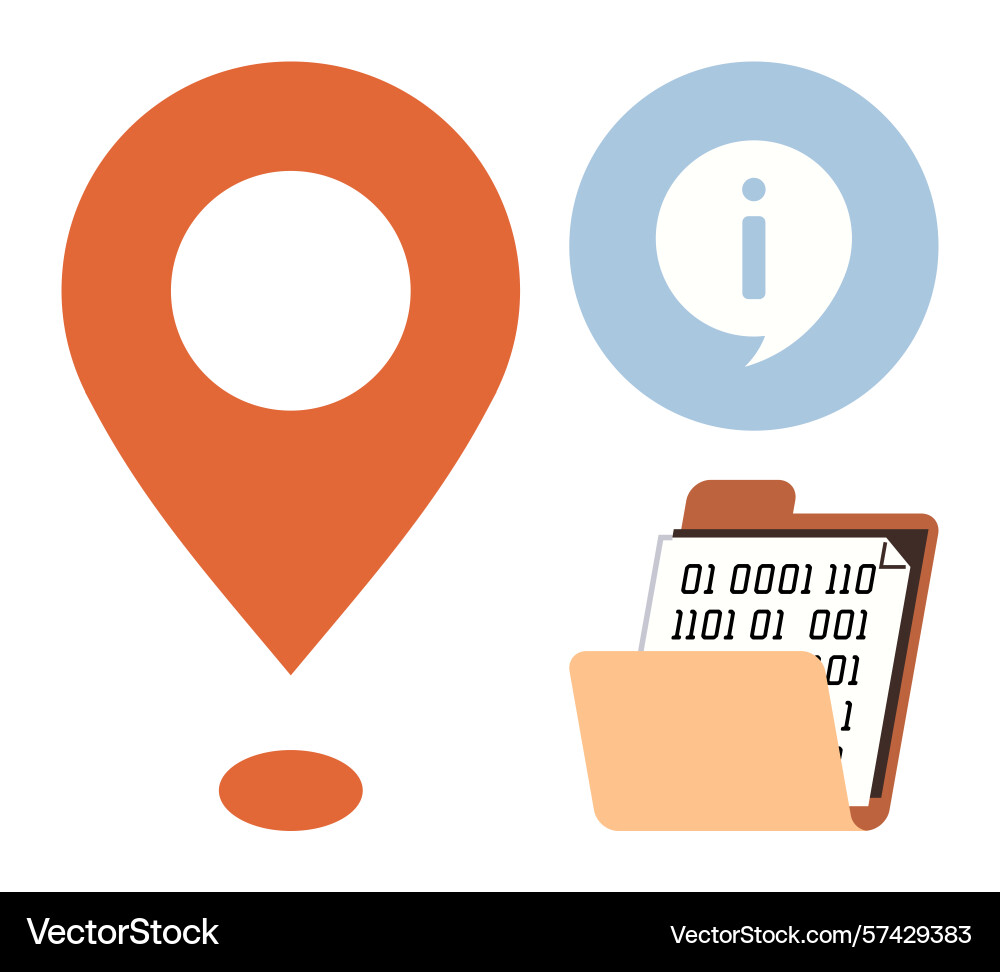 Geolocation marker information icon and binary Geolocation marker information icon and binary vector image