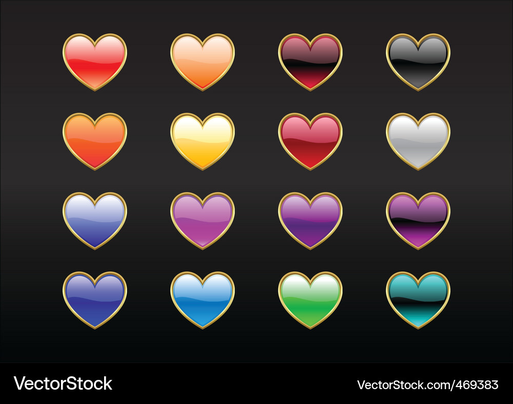 Heart shape buttons Vector Image