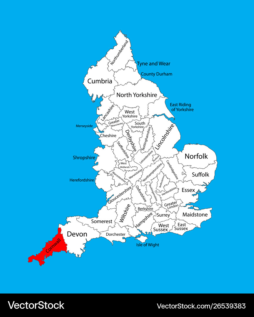 Karte Cornwall Südwest england vereinigtes Königreich Karte Cornwall Südwest england vereinigtes Königreich vektorbild