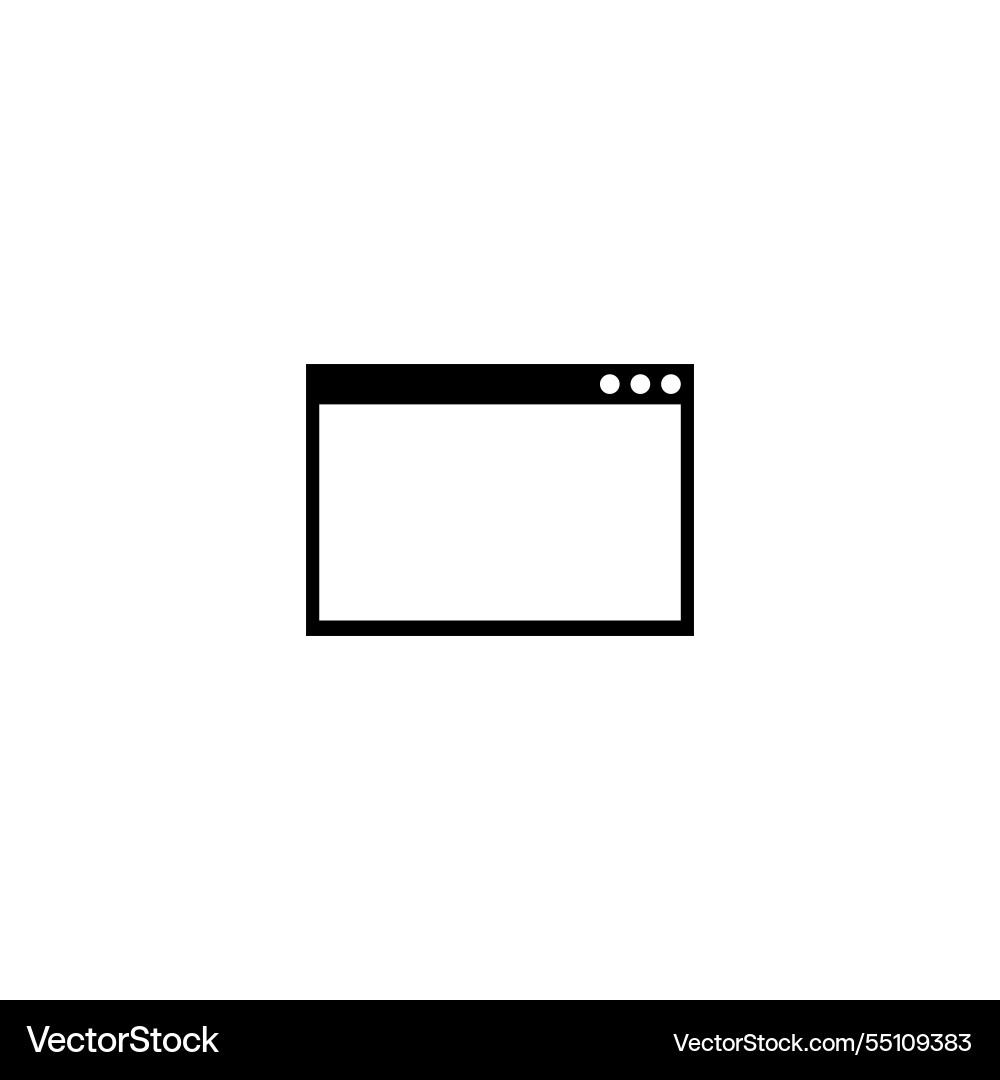 Minimalist icon of a web browser window Minimalist icon of a web browser window vector image