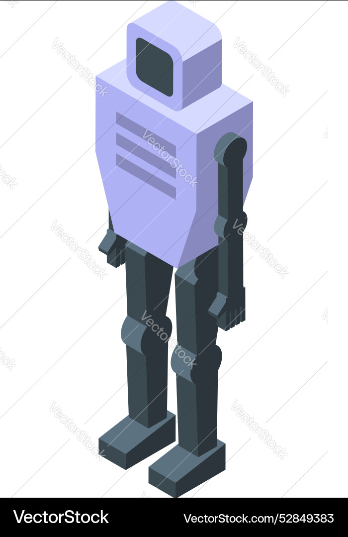 Modern robot standing is showing artificial Modern robot standing is showing artificial Vector Image