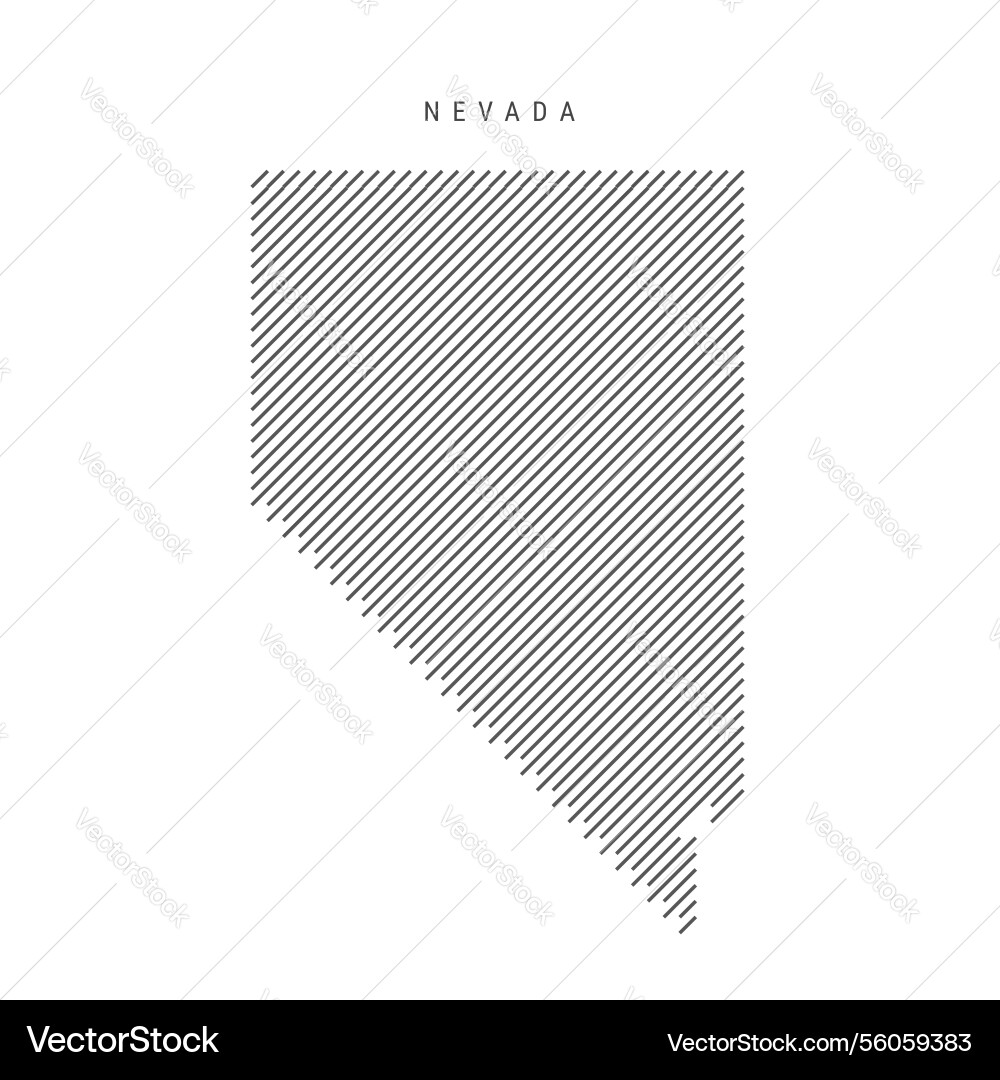 Nevada map from pattern of black slanted parallel vector image