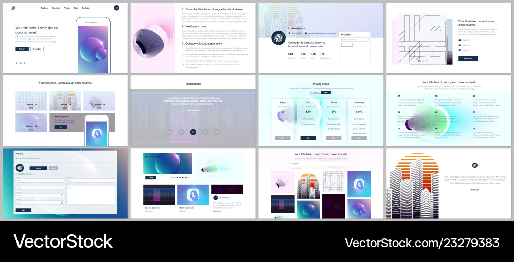Templates for website design minimal Templates for website design minimal vector image
