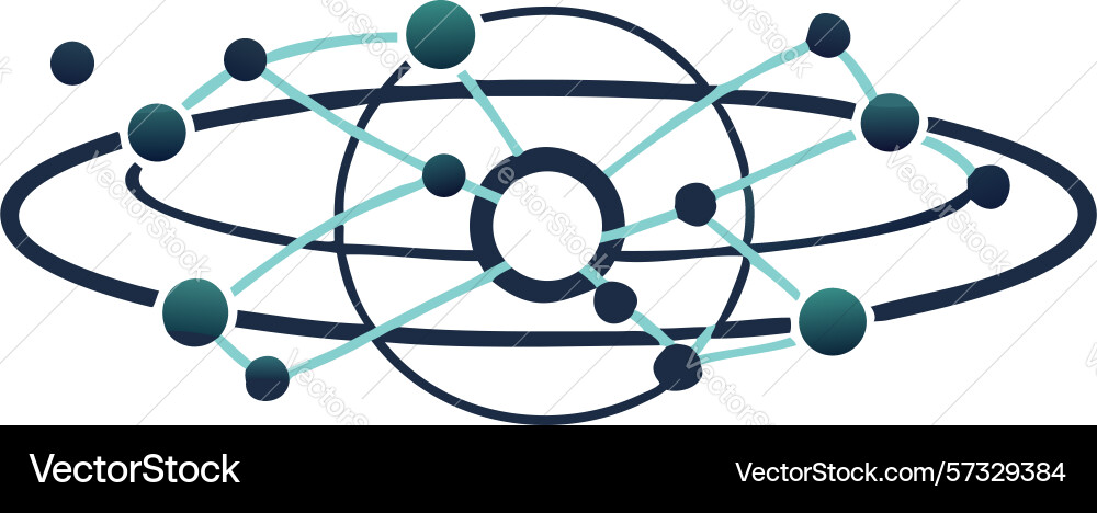 Abstract atom or molecular structure design vector image
