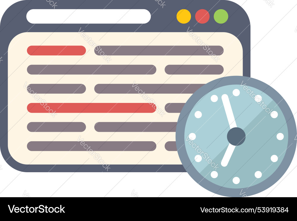 Clock showing speed of website loading time Vector Image