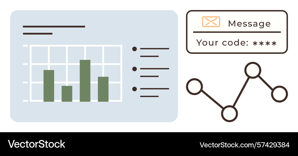 Data analytics dashboard with charts security Data analytics dashboard with charts security vector image
