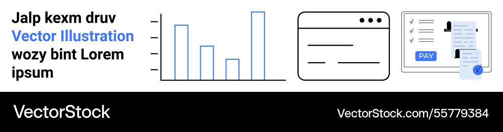 Data analytics visualization with chart web Data analytics visualization with chart web vector image