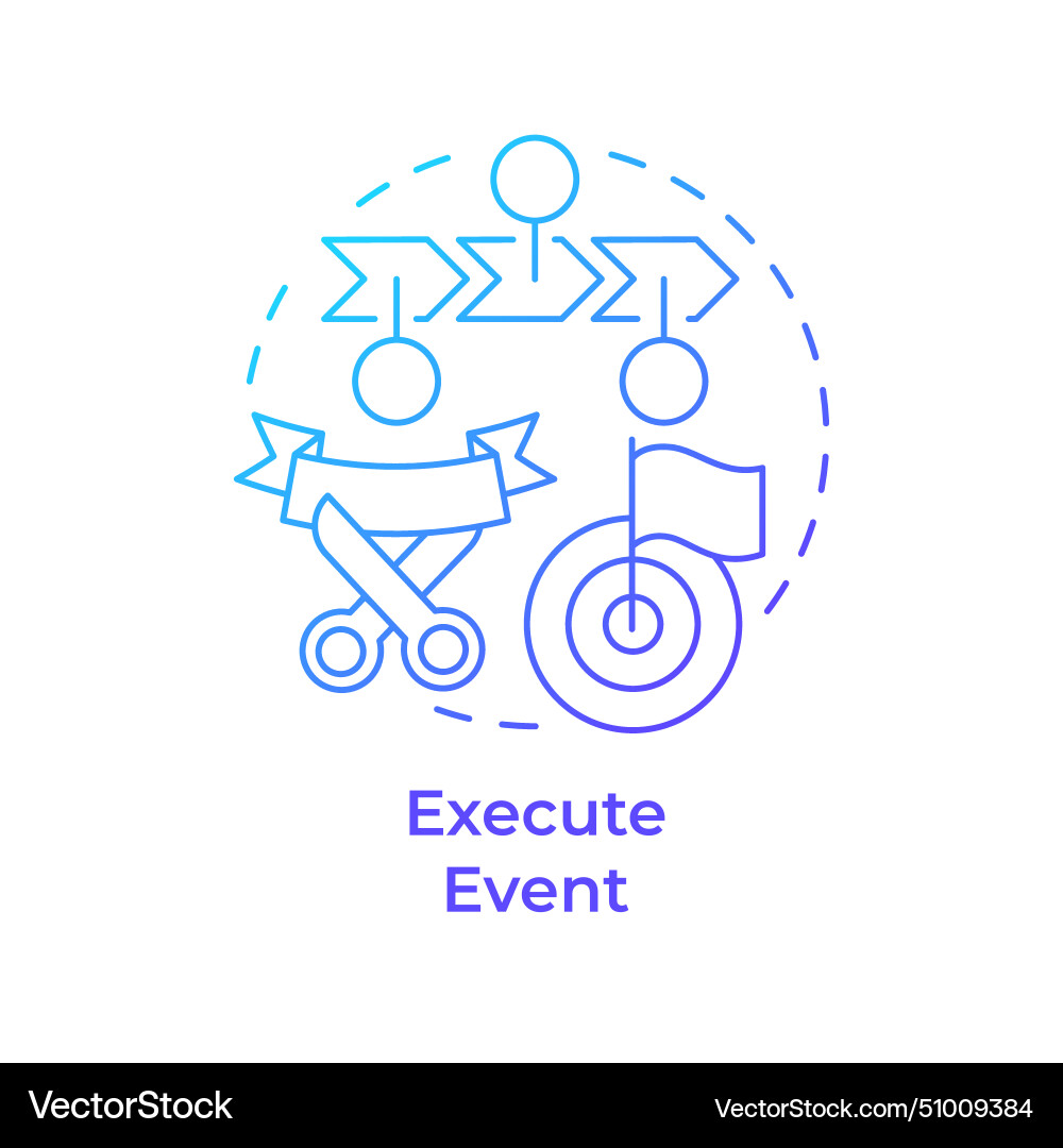 Execute event blue gradient concept icon Execute event blue gradient concept icon vector image