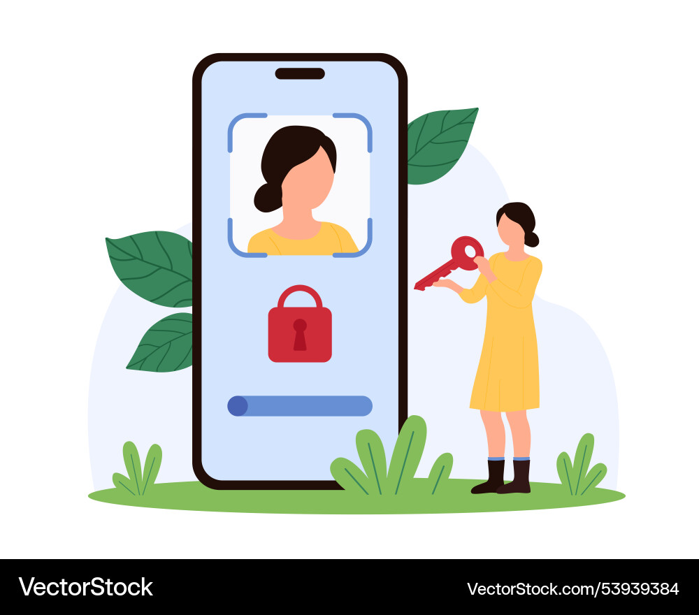 Face recognition for data verification Face recognition for data verification vector image
