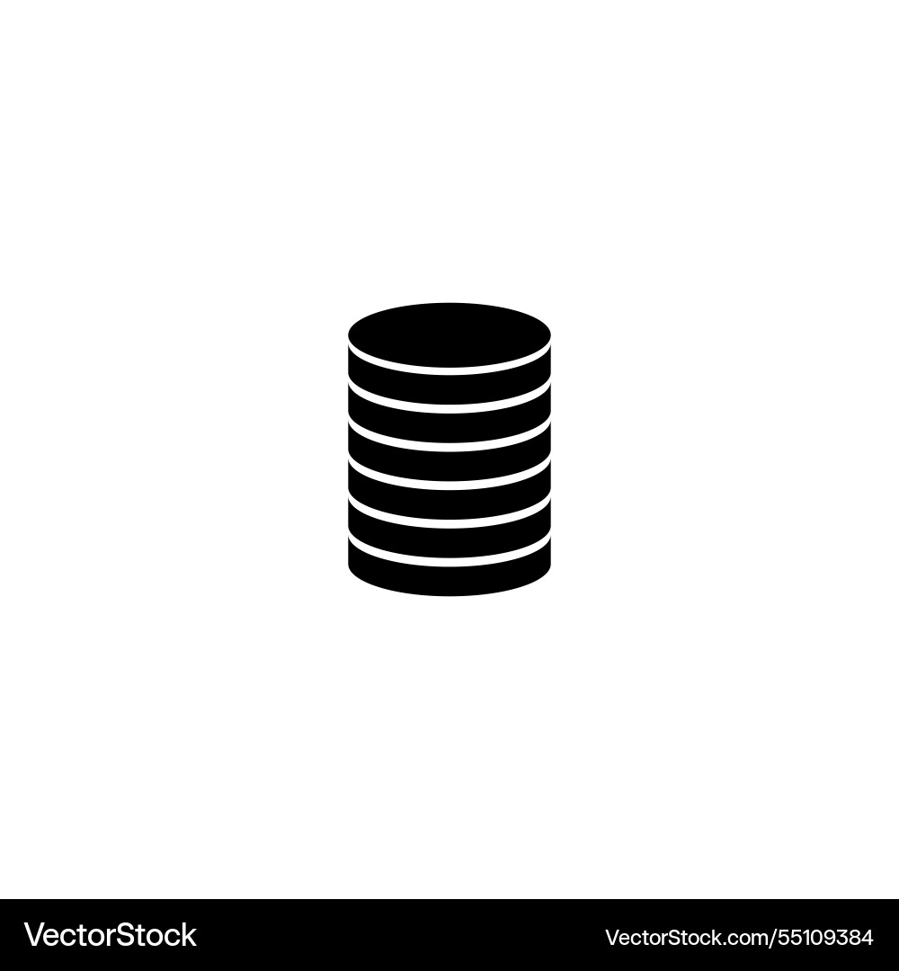 Icon depicting database storage with a minimalist Icon depicting database storage with a minimalist vector image
