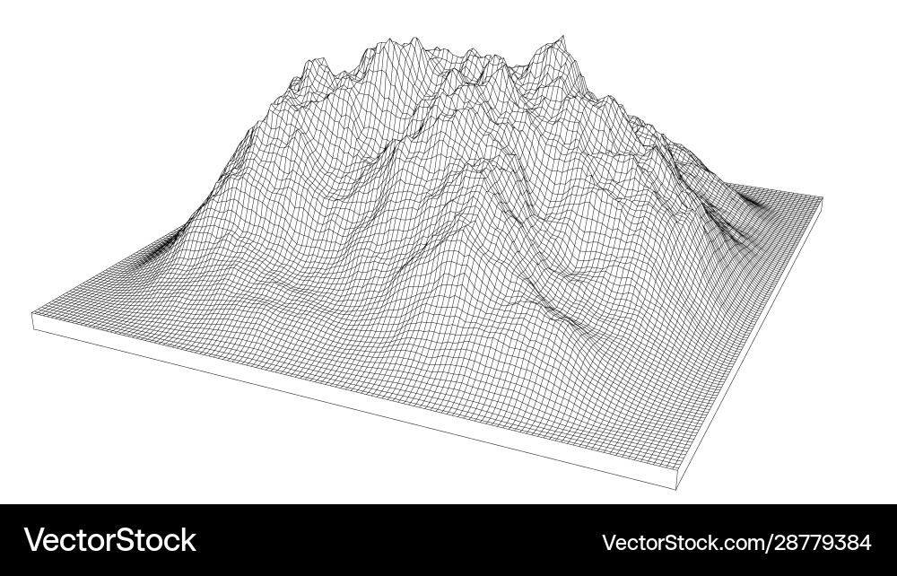 Kurve Linien in Form Teil Bergkette Kurve Linien in Form Teil Bergkette vektorbild