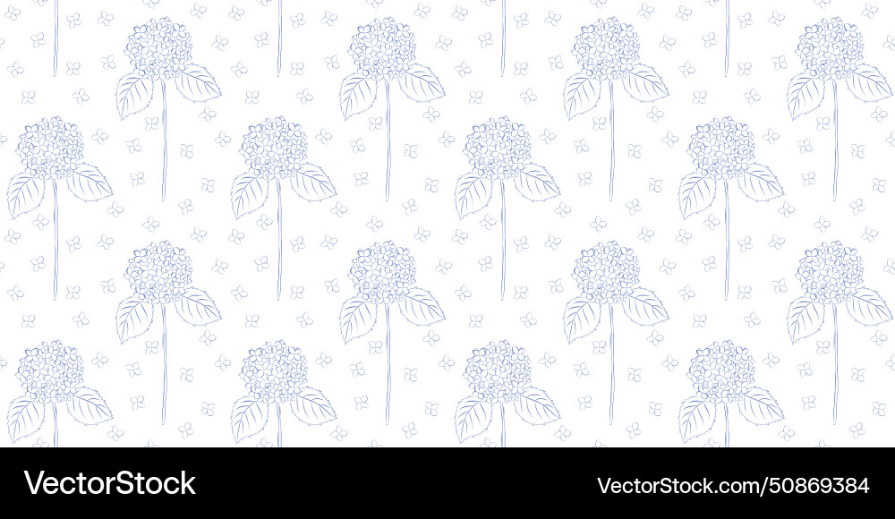 Seamless pattern with hydrangea summer Seamless pattern with hydrangea summer vector image