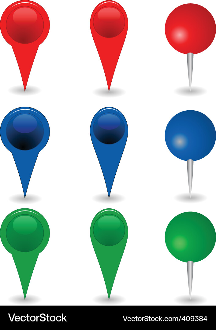 Set of Mapping Pins Vector Image