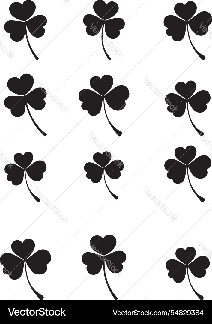 Silhouette of a repeating pattern clovers Vector Image