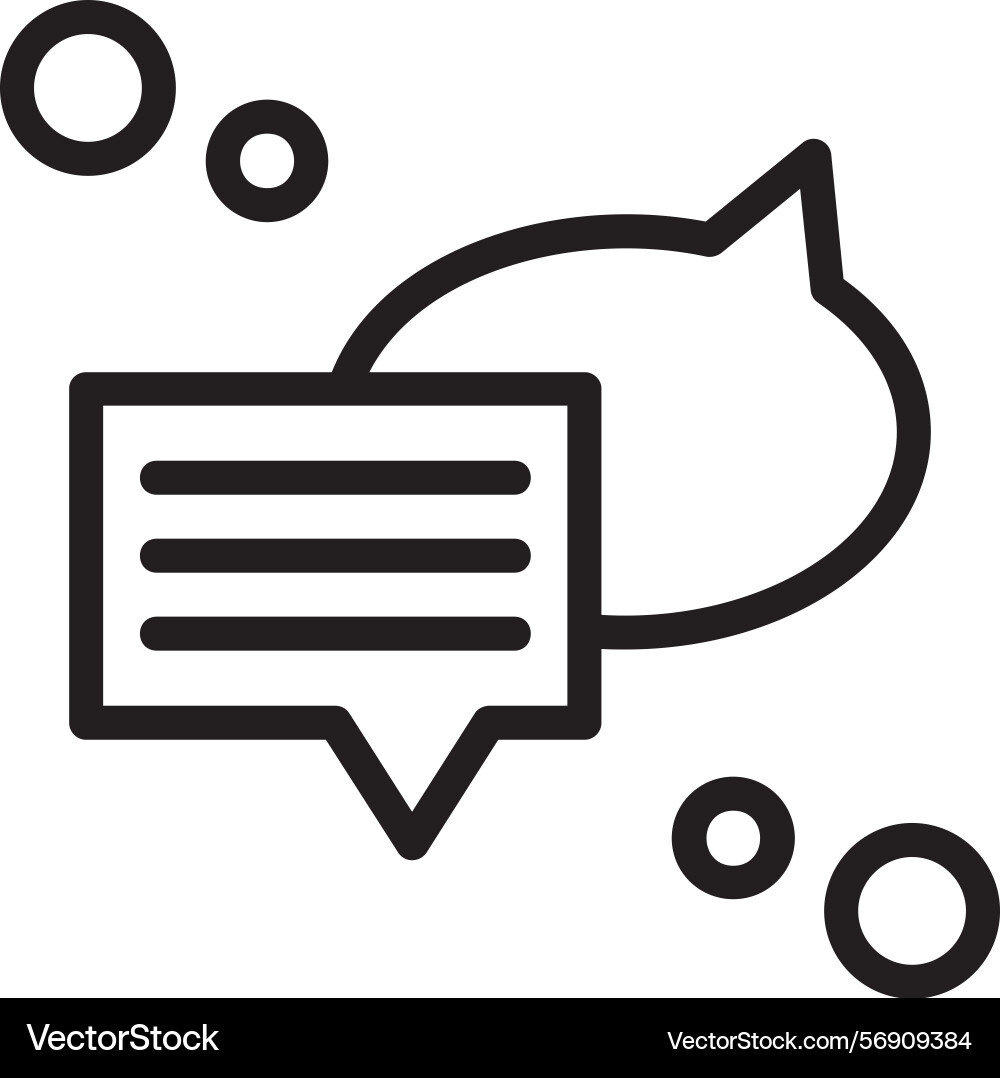 Speech bubble style linear icon design Vector Image