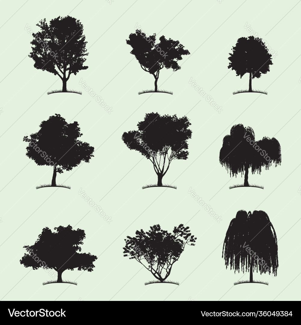 Tree collection flat icon Vector Image