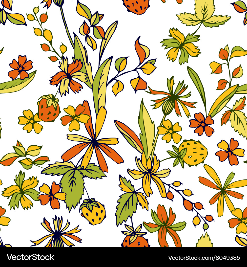 Abstract seamless pattern with leaves vector image