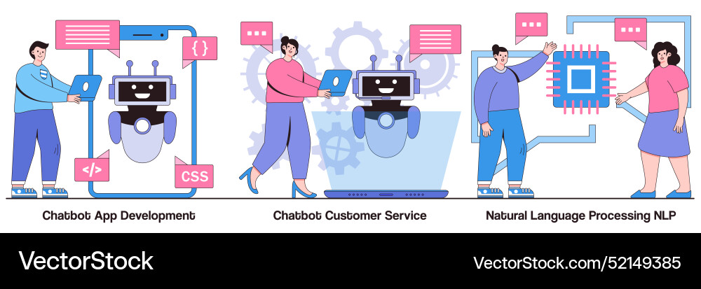 Chatbot app development customer service Vector Image