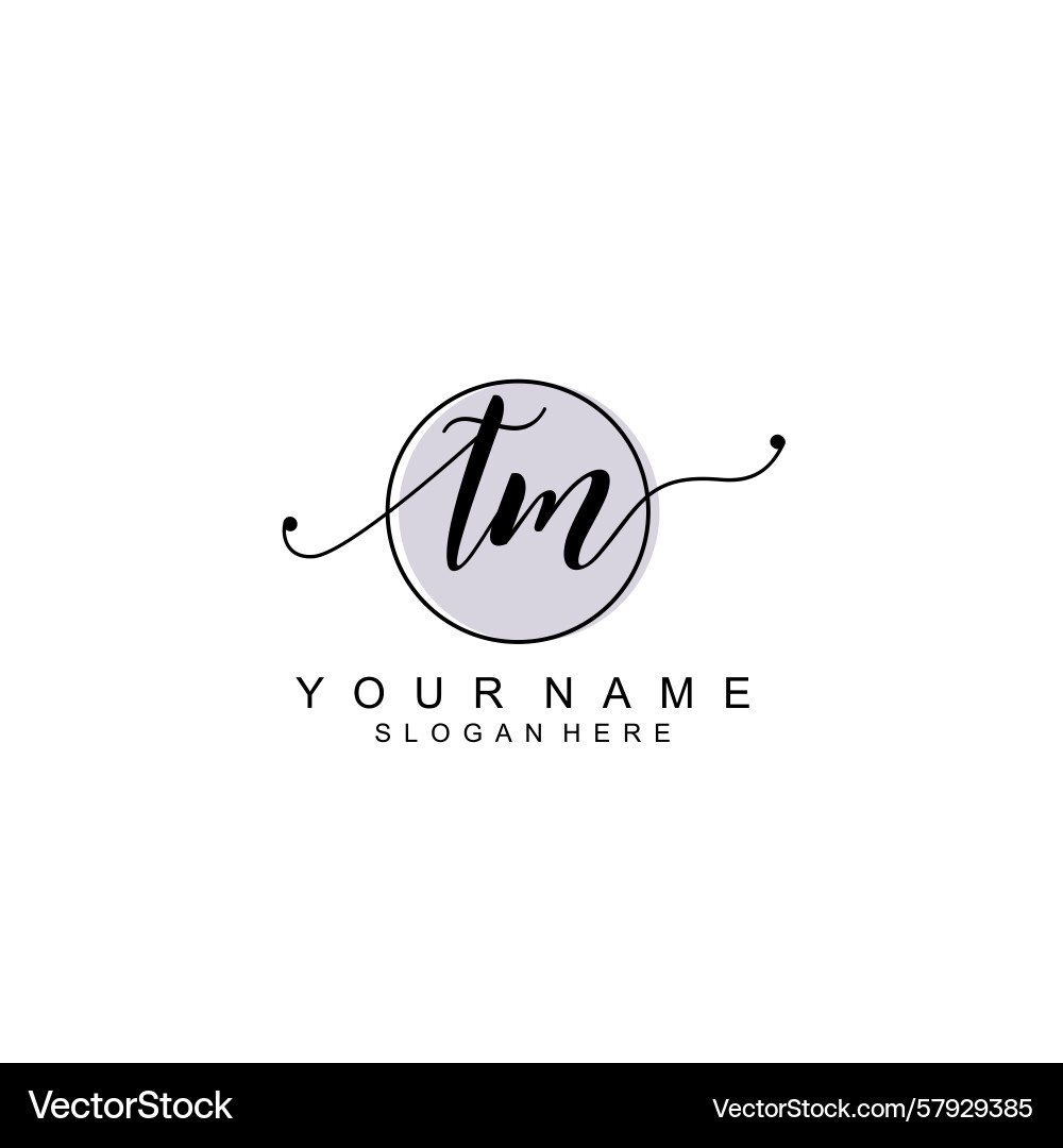 Handwriting logo concepts with initial tm Handwriting logo concepts with initial tm Vector Image