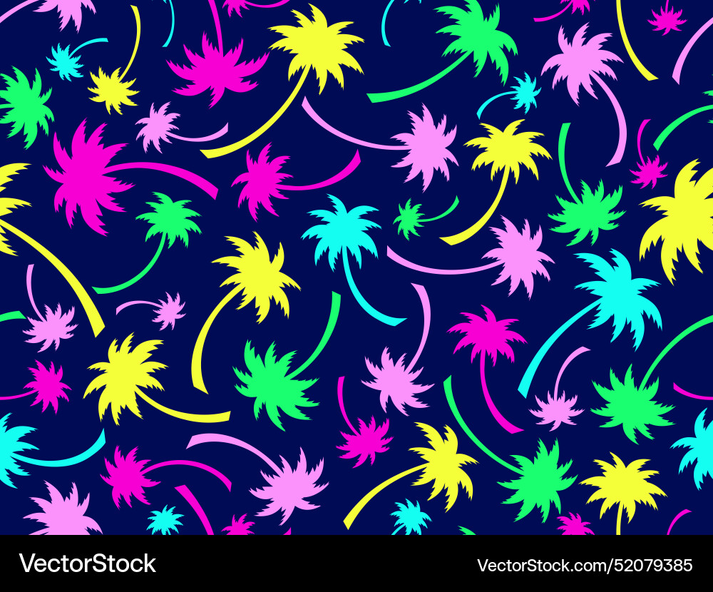 Seamless pattern with colorful palm trees summer Seamless pattern with colorful palm trees summer vector image
