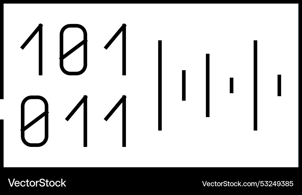 Voice binary code line icon Voice binary code line icon vector image