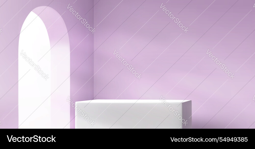 White rectangular podium with arch window White rectangular podium with arch window vector image