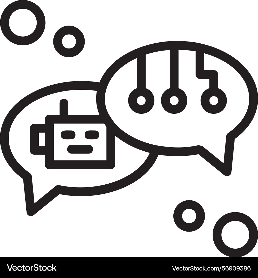 Ai conversation linear style icon design vector image