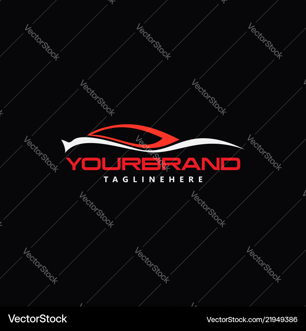 Automotive Logo Template - Red & Black Vector Image