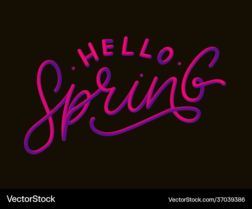 Hello spring flowers text background frame Hello spring flowers text background frame vector image