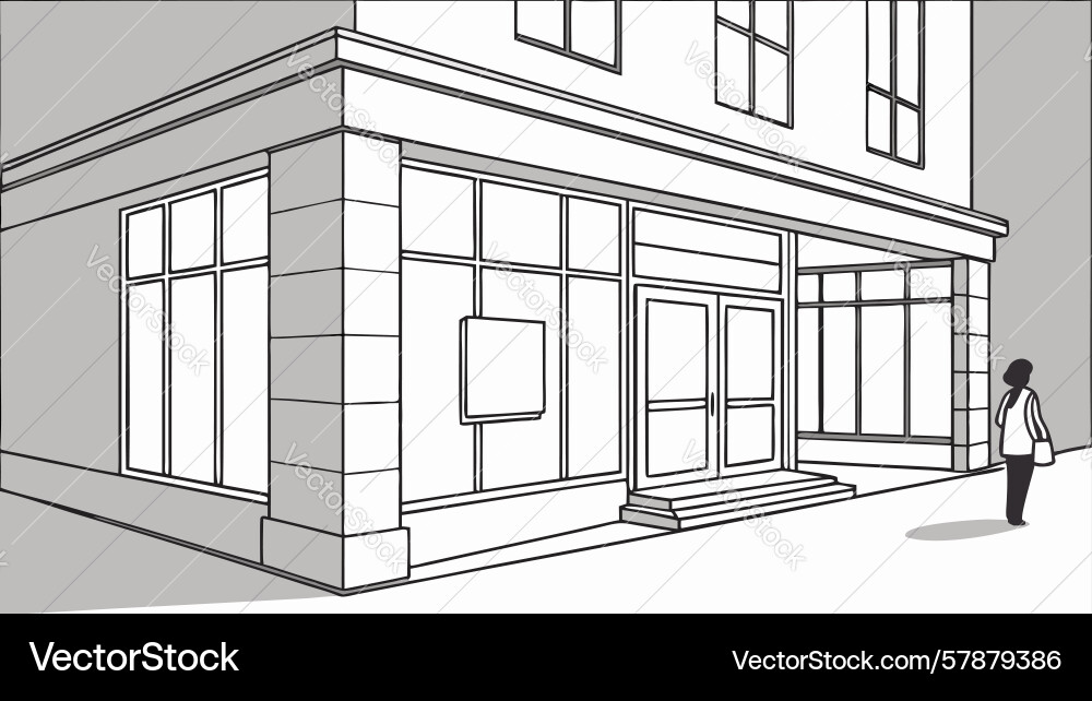 Modern storefront with clean architecture design Vector Image